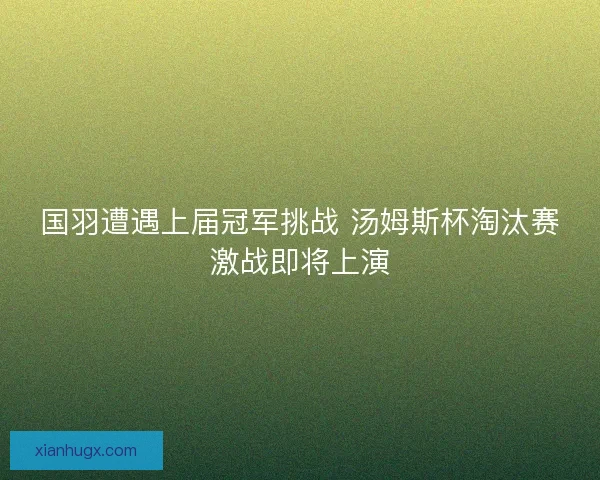 国羽遭遇上届冠军挑战 汤姆斯杯淘汰赛激战即将上演